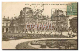 Delcampe - CPA Paris Le Louvre Et Le Monument De Gambetta - Louvre