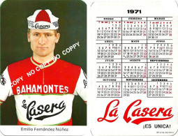 Delcampe - CARTE CYCLISME EMILIO FERNANDEZ TEAM LA CASERA - BAHAMONTES 1971 ( COUPE FORMAT 7 X 10,7 ) - Radsport