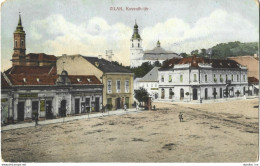 Delcampe - ROMANIA 1915 ZALAU - THE KOSSUTH MARKET, PEOPLE, BUILDINGS, CHURCHES, ARCHITECTURE - Rumänien