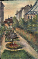 Delcampe - Handgemalt CPA Blick In Einen Garten - Sonstige & Ohne Zuordnung