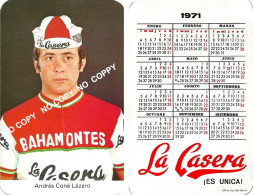 Delcampe - CARTE CYCLISME ANDRES CONE TEAM LA CASERA - BAHAMONTES 1971 ( COUPE FORMAT 7 X 10,7 ) - Radsport
