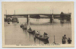 Delcampe - Ris Orangis, Le Pont, La Seine Et Les Pêcheurs - Ris Orangis