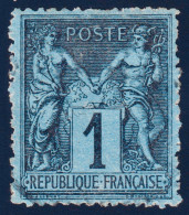 Delcampe - Lot 1919 - N°84 Sage BLEU DE PRUSSE Très Bon Centrage Obl. Légère - Certificat - 1876-1898 Sage (Type II)