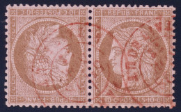 Delcampe - Lot 1920 - N°58c Cérès 10c TÊTE-BÊCHE Càd ROUGE Pièce EXCEPTIONNELLE - Certif. - 1871-1875 Cérès
