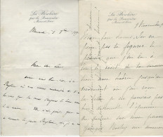 Delcampe - Lot De 2 Papier A Lettre A Entete De La BIZOLIERE Par La POSSONNIERE Maine Et Loire Ecrit En 1890 - Manoscritti