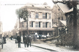 Delcampe - DEPT 76 MONTIVILLIERS ABATAGE D'UN ARBRE PLACE CARNOT TRÈS  BELLE ANIMATION 9X14 REIMPRESSION DE CARTES ANCIENNES - Montivilliers