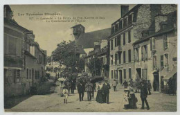 Delcampe - Lasseube, La Route De Pau, La Gendarmerie Et L'église - Lasseube