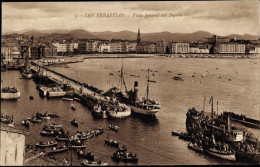 Delcampe - CPA Donostia San Sebastian Baskenland, Vista General Del Puerto - Sonstige & Ohne Zuordnung
