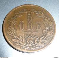 Delcampe - NORVEGE , 5 ORE 1865 - Norvège