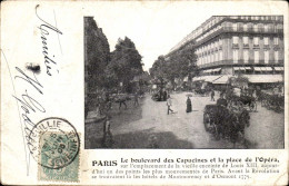 Delcampe - Paris CPA Le Boulevard Des Capucines Et La Place De L'opera - Paris (09)