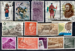 Delcampe - ESPAGNE - ESPANA -  Lot De 14 Timbres DIVERS Oblitérés - Other & Unclassified