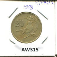 Delcampe - 20 CENTS 1983 CHYPRE CYPRUS Pièce #AW315 - Chipre