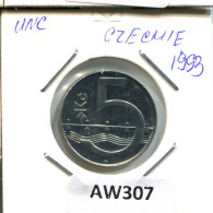 Delcampe - 5 KORUN 1993 TSCHECHIEN CZECH REPUBLIC Münze #AW307 - Tchéquie