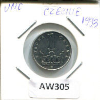 Delcampe - 1 KORUNA 1993 CZECH REPUBLIC Coin #AW305 - Tchéquie