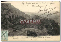 Delcampe - CPA Roquedort Ruine De L'Eglise St Pierre Rochers De St Pierre - Chiese E Cattedrali