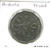 Delcampe - 50 CENTS 1982 AUSTRALIEN AUSTRALIA Münze #AX345 - 50 Cents