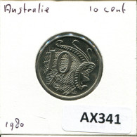 Delcampe - 10 CENTS 1980 AUSTRALIA Coin #AX341 - 10 Cents
