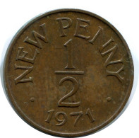 Delcampe - 1/2 PENNY 1971 GUERNSEY Münze #AX107 - Guernesey