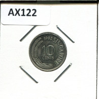 Delcampe - 10 CENTS 1982 SINGAPUR SINGAPORE Moneda #AX122 - Singapour