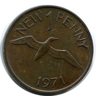 Delcampe - 1 PENNY 1971 GUERNSEY Pièce #AX106 - Guernesey