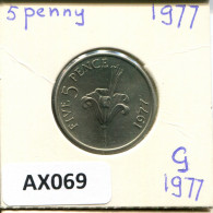 Delcampe - 5 PENCE 1977 GUERNSEY Pièce #AX069 - Guernesey