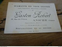 Delcampe - Carte Commerciale Gaston ROBERT, Diamants En Tous Genres A ANICHE ..................... 26030 - Aniche