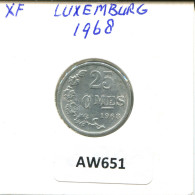 Delcampe - 25 CENTIMES 1968 LUXEMBURG LUXEMBOURG Münze #AW651 - Luxembourg