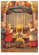 Delcampe - Christmas Greetings 1957 Art By Werzinger Cherub Plays Organ Postcard B817 - Sonstige & Ohne Zuordnung