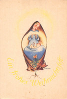 Delcampe - Christmas Greetings Art By Hahn Madonna Baby Jesus Rose Postcard B817 - Sonstige & Ohne Zuordnung