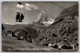 Delcampe - Sesselbahn Zermatt Sunnegga Ob Findelen Mit Matterhorn Carte Postale Postcard - Zermatt