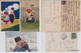 Delcampe - # BAMBINI - "OLANDESINI" 3 CARTOLINE A COLORI 1908 - 1930 - Sonstige & Ohne Zuordnung