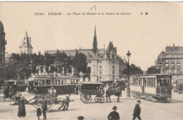 Delcampe - 5è ARROND.                   LA PLACE  ST MICHEL  ET LE PALAIS DE JUSTICE.      C.M.             ETAT - Paris (05)