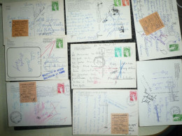 Delcampe - Marques De Retour à L'Envoyeur Lot De 50 Cartes Postales Envoyées à L'Etranger Période Sabine Gandon - Manual Postmarks