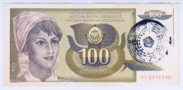 Delcampe - 1991 Yugoslavia 100 Dinara 2371590 Handstamp Paper Banknote Money Currency - Yougoslavie