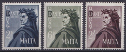 Delcampe - Malte 1965 Y&T 322, 323, 324 Neuf ** - Dante - Malta