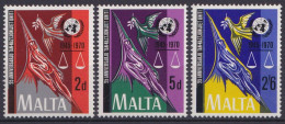 Delcampe - Malte 1970 Y&T 416, 417, 418 Neuf ** - O.N.U. - Malta