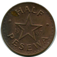 Delcampe - 1/2 PESEWA 1967 GHANA Coin #AX887 - Ghana
