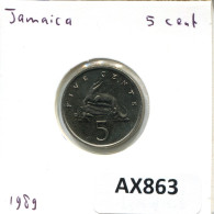 Delcampe - 5 CENTS 1989 JAMAÏQUE JAMAICA Pièce #AX863 - Jamaique