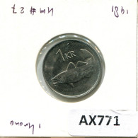 Delcampe - 1 KRONA 1981 ISLAND ICELAND Münze #AX771 - Islande