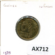 Delcampe - 10 FRANCS 1985 GUINEA Pièce #AX712 - Guinée