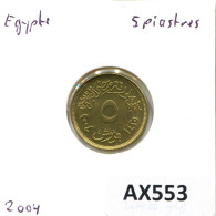 Delcampe - 5 QIRSH 2004 EGIPTO EGYPT Islámico Moneda #AX553 - Egypte