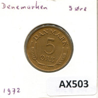 Delcampe - 5 ORE 1972 DANEMARK DENMARK Münze Frederik IX #AX503 - Danemark