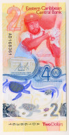 Delcampe - 2024 East Caribbean 2 Dollars 168361 Commemorative Polymer Banknote Money Currency - Caraïbes Orientales