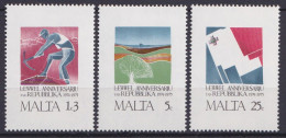 Delcampe - Malte 1975 Y&T 516, 517, 518 Neuf ** - Anniversaire De La République - Malta