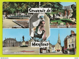 Delcampe - 76 HARFLEUR N°1513 En 5 Vues Coiffe Place Victor Hugo Coiffeur Atelier COOP Renault Juva 4 Auto Pick Up Bâchée - Harfleur