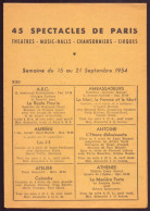 Delcampe - Programme " Spectacles De Paris " 1954 - Programs