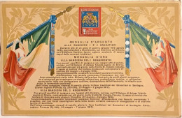 Delcampe - Cartolina Militare WWI Granatieri Di Sardegna Bandiere 1° E 2° Reggimento - Regimente
