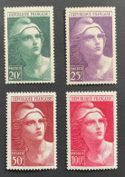 Delcampe - FRANCE 1945 - NEUF*/MH - Série Complète - YT 730 / 733 - Mi 703 / 706 - SC 553 / 556 - MARIANNE GANDON - 1945-54 Marianne Of Gandon