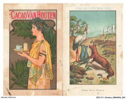 Delcampe - BCZP11-0610-CHROMOS - CACAO VAN HOUTEN LE RENARD ET LA CIGOGNE FEMME ART NOUVEAU - Van Houten