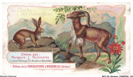 Delcampe - BCVP6-0482-CHROMOS - CHOCOLAT D'AIGUEBELLE - LIEVRE D'ETHIOPIE - MOUFLON A MANCHETTES - Aiguebelle